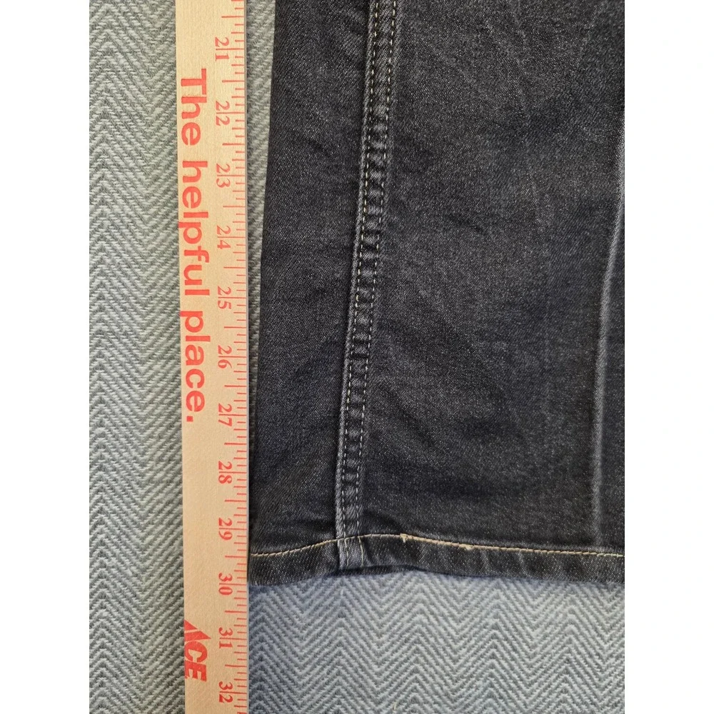 Levis 515 Boot Cut Lower Rise Jeans Black Denim Womens‎ 12M Dark Wash 0402